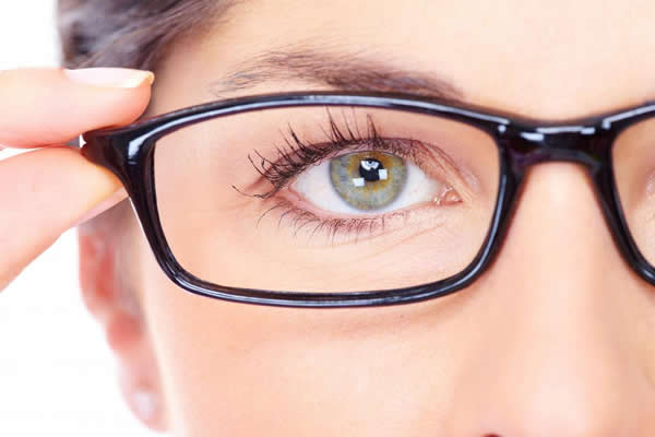 woman with glasses closeup
